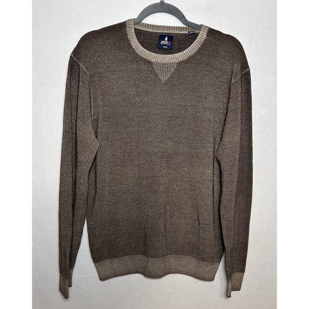 Johnnie-O Mens Heathered 100% Cotton Crewneck Pullover Sweater SZ M Burgess